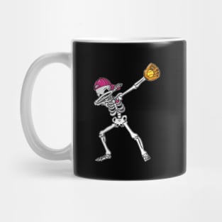 Dabbing Skeleton Softball Funny Girls Halloween Gift Mug